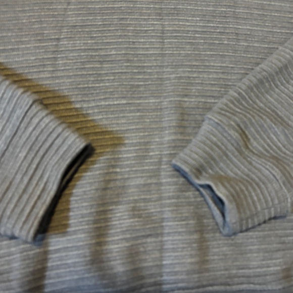 Zara petrol blue textured striped long sleeve sweater made in Europe NWT - Picture 3 of 7